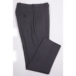 Spier & Mackay Gray Wool Stretch Slim Fit Flat Front Trousers Pants 28x28